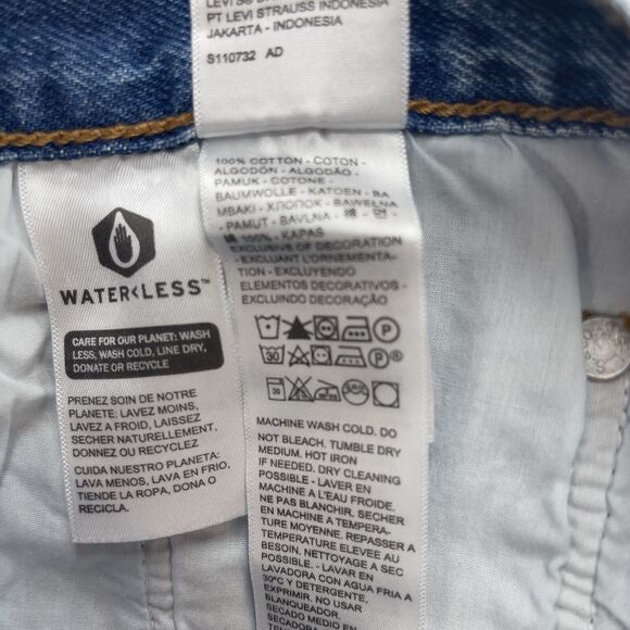 Levis Jeans Women 30 Blue Ribcage Straight Ankle Destroy Grunge Premium Denim - Picture 6 of 16